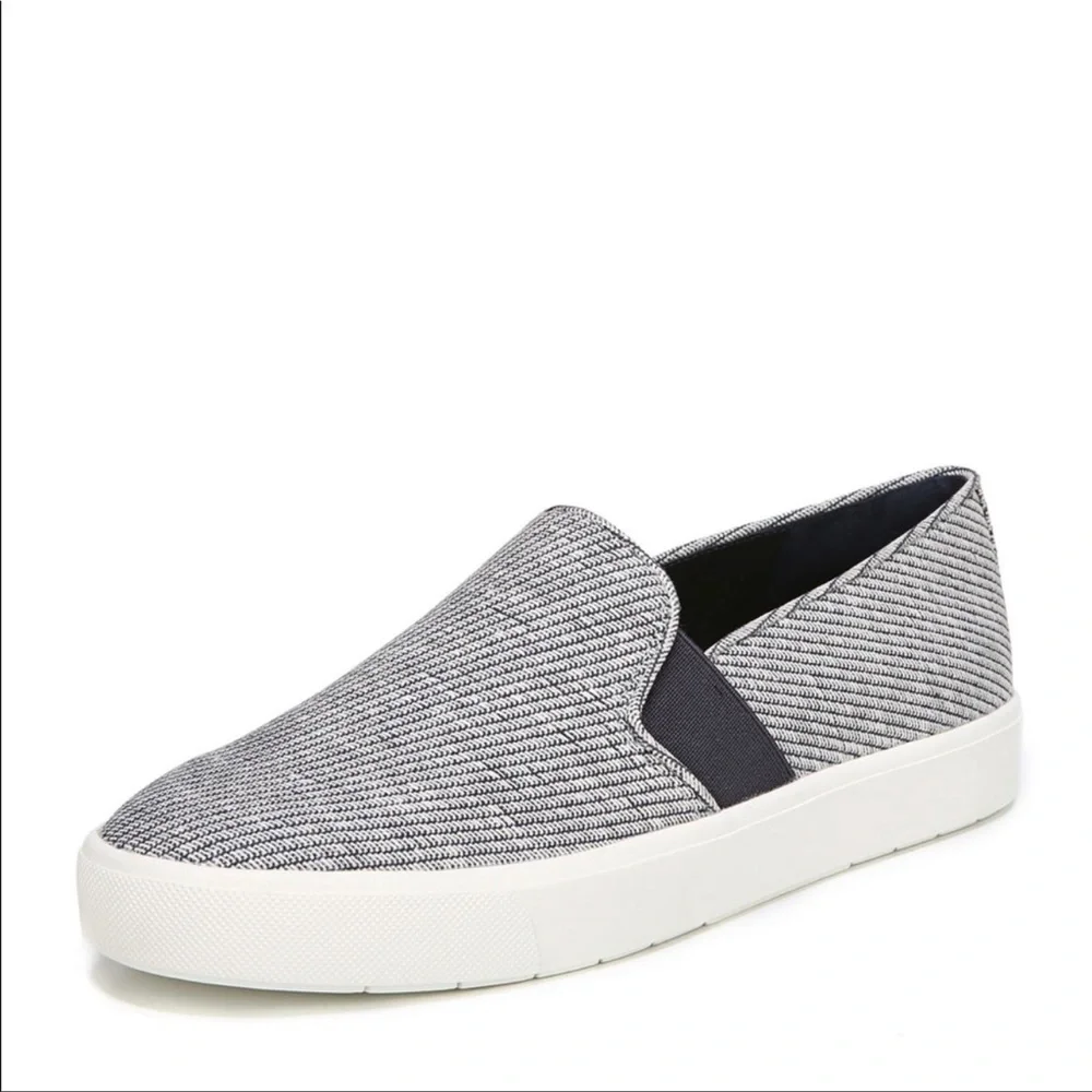Vince Woven Slip On Platform Blair Navy Blue Sneakers